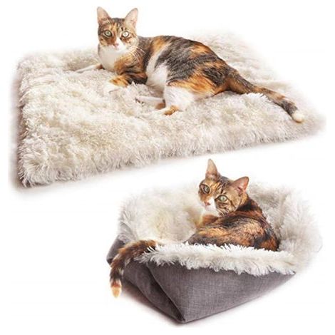 Lit pour Chat Chien, 2 und 1 Double Usage Panier pour Chat Coussin pour Chien Doux and Confortable Chaud Nid Chiot Panier Chat (1/5)