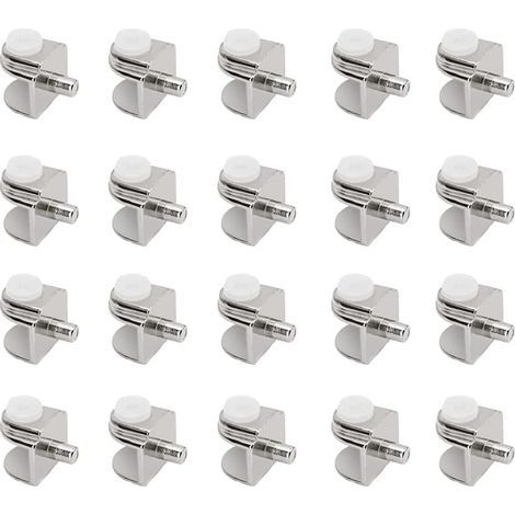 20 Pièces Support D'étagère En Verre Réglable,Pince À Verre, Pince À Charnière En Verre Robuste, Adapté Au Support En Verre (1/5)
