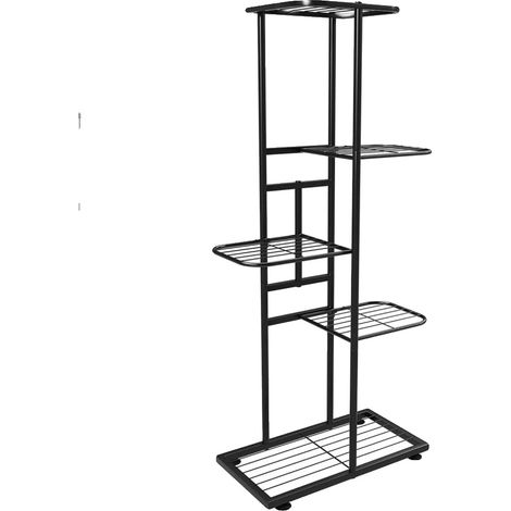 Estantería para plantas, diseño vertical de 5 niveles, construcción de hierro duradera, estante vertical para plantas de 5 niveles (1/2)