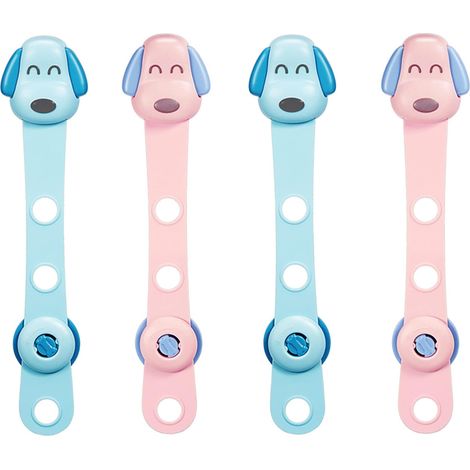 Baby safety locks, 4-pack, drawer and cabinet safety locks, suitable for drawers, doors and refrigerators (tools not required).