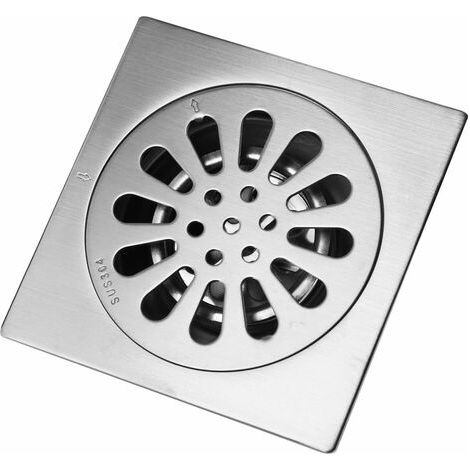 Quadratische Abtropfschale aus dickem Edelstahl mit geruchshemmender Beschichtung für das Badezimmer. (1/4)