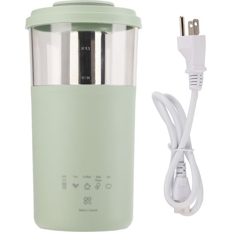 Mousseur à lait électrique 350ml agitateur magnétique chauffant portable petit fouette-lait café prise US 110V vert (1/5)