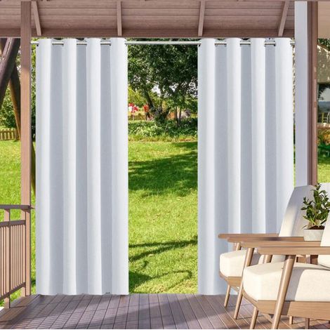 Verdunkelungsvorhang (einteilig) für den Innen- und Außenbereich mit Ösen für mehr Privatsphäre auf Pergolen, Veranden, Gartenlauben, in Gärten, auf Rasenflächen und Wegen. Maße: 132 x 213 cm. Farbe: 