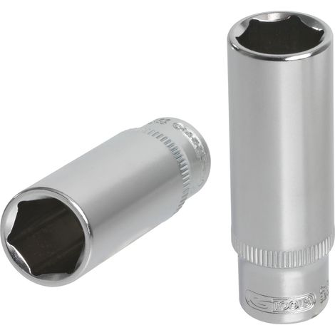 Ks Tools – Douille longue 6 pans 1/4'' 13 mm – Chrome vanadium – Finition satinée – Normes DIN 3124/ISO 2725 pour mécanique professionnelle