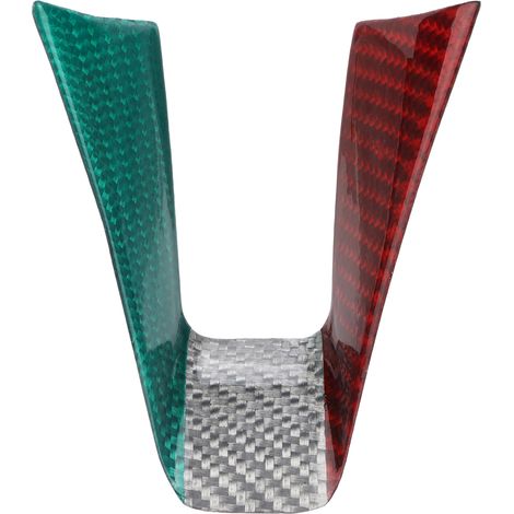 Modification de voiture : volant Alfa Romeo Giulia 2017-2019 avec cadre en forme de U, véritable fibre de carbone, design tricolore. (1/5)