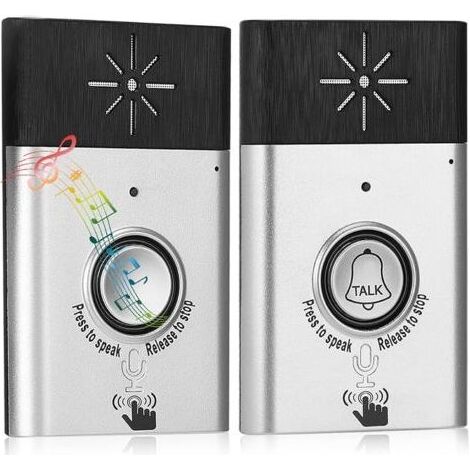 Sonnette interphone bidirectionnelle sans fil, volume et sonnerie réglables, son clair et puissant - Argent-AquaForge (1/5)