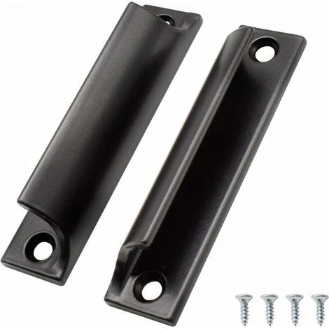 2 Pièces Poignée de Porte Coulissante, Aluminium Poignée Meuble, Poignee de Meuble Cuisine Noir, Disponible pour Portes de Balcon, Portes Coulissantes, Tiroirs (1/5)
