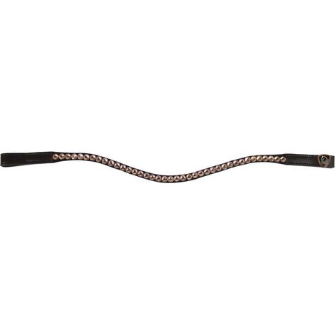 Cob, nero: Frontalino Tattini in cuoio con strass oro rosa