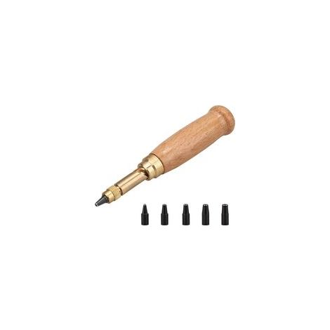 Ensemble d'outils de perforation automatique pour cuir, 5 têtes remplaçables, DIY couture –