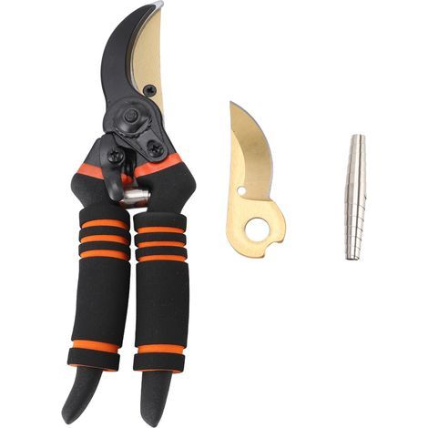 Hand-operated pruning shears, SK5 steel garden shears, ultra-sharp blades, ergonomic handle, safety lock, plant cutting scissors (1/5)
