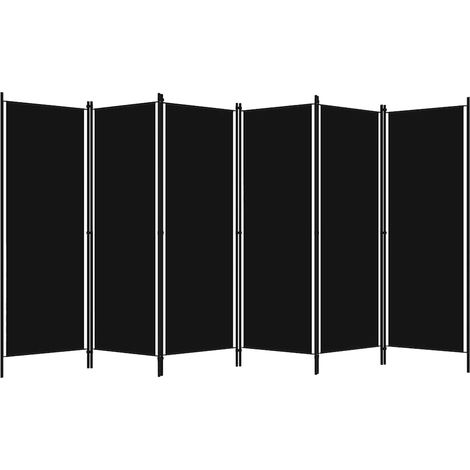 Paravent Cloison de séparation 6 panneaux, Pour Jardin, Balcon, Terrasse Noir 300x180 cm OIB2109E (1/5)