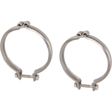 2 colliers de serrage en V pour échappement de turbine, en alliage métallique, pour cartouche de turbocompresseur, bride de tuyau, clip de réparation (1/5)