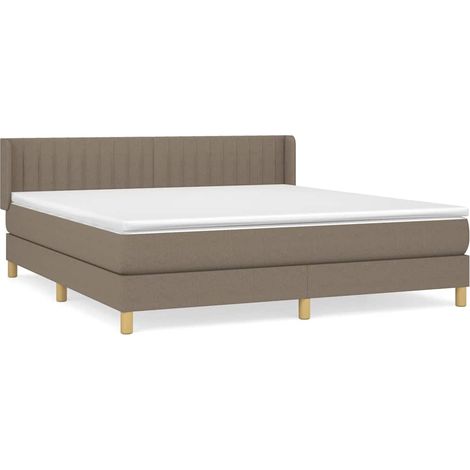 Maison Exclusive - Giroletto a Molle con Materasso Tortora 160x200 cm in Tessuto (1/5)