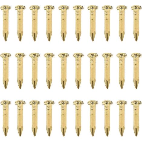 200 clous à tête ronde en laiton de 8 mm pour meubles, petites charnières, boîtes décoratives (laiton) (1/5)