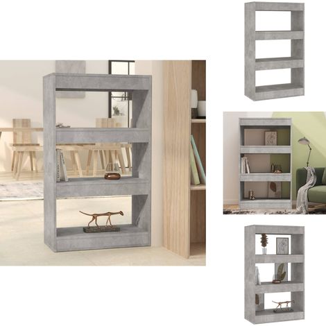 Bibliothèque/séparateur de pièce gris béton bois d'ingénierie - Bibliothèque - Meuble Rangement - Étagère - Séparateur De Pièce - Mobilier Intérieur (1/5)