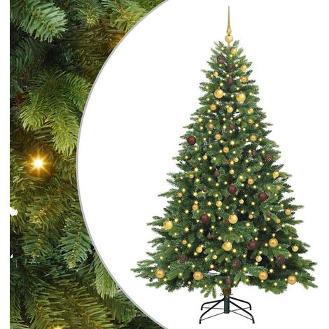 Albero di Natale artificiale con 300 LED Verde 210 cm PE e PVC vidaXL