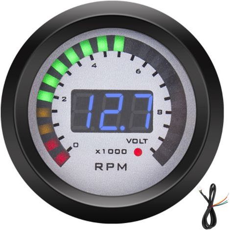 Compte-tours numérique 52 mm, 0-9999 tr/min, remplacement pour véhicules essence 12V 4/6/8 cylindres