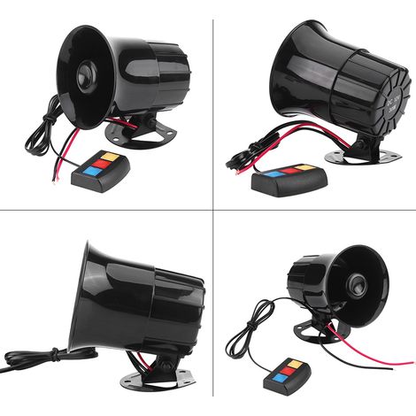 Sirène d'alarme 12 V 30 W pour voiture et moto, 3 niveaux de volume, haut-parleur puissant (1/5)