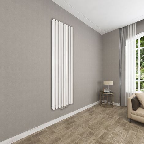 AICA Badheizkörper Mittelanschluss Röhrenheizkörper Handtuchheizkörper Handtuchwärmer Oval heizkörper 1800x472mm Weiß (1/5)