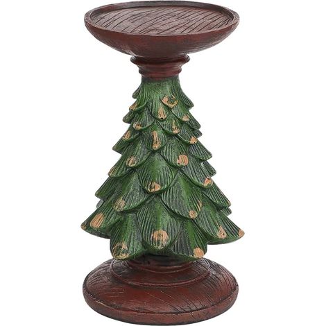 Candelabro navideño decoración de chimenea candelabro candelabro candelabro retro decoración de mesa candelabro de mesa navideño candelabro de resina 8,5  8,5  15,5 cm (1/4)