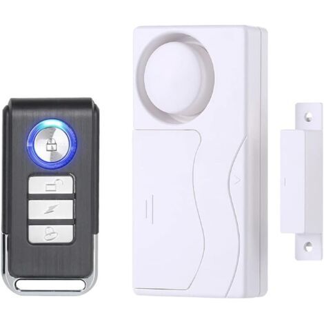 BUNTHAUS Blanc, Alarme De Capteur De Fenêtre De Porte, Télécommande sans Fil Alerte Magnétique AntiVol Installation De Bricolage pour La Maison Appartement Entreprise Piscine Garage (1/5)