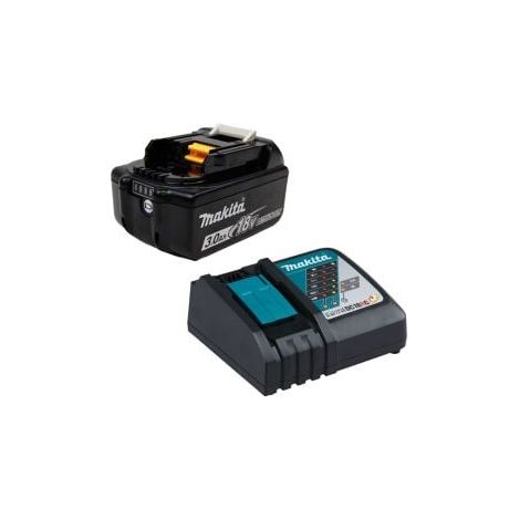 Makita BL1830B Akku 3,0 Ah 18V Li-Ion mit Ladestandsanzeige & DC18RC Schnellladegerät - DC18RC-BL1830B-1x