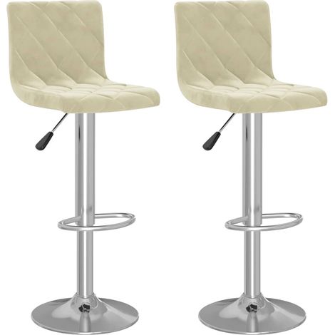 Maison Exclusive - Barhocker 2 Stk. Creme Samt (1/5)