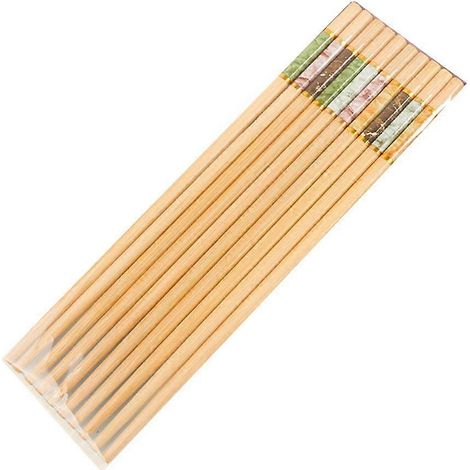 5 paires de baguettes en bambou réutilisables, style japonais, chinois, coréen. (1/5)