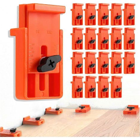 Lot de 20 cales d'espacement pour plancher, plage de réglage en pouces et en millimètres (6 à 25 mm), outils pour planchers de bois stratifié (1/5)
