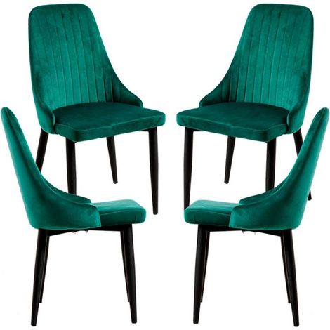 Packs Sillas Comedor - Pack 4 Sillas Kan Terciopelo - Verde (1/5)
