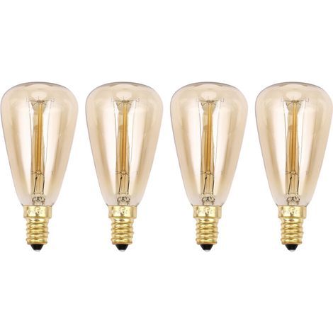 4X Ampoules Edison Vintage E14 220V ST48 Ampoules Incandescentes 25W 40W 60W Lumiere de Filament Retro Edison pour Lampe A Suspension