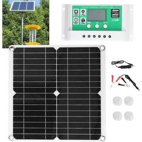 40-W-18-V-monokristallines flexibles Solarmodul-Set mit 50-A-Solarladeregler und zwei USB-Anschlüssen – IP65 wasserdicht, leicht und tragbar (1/5)