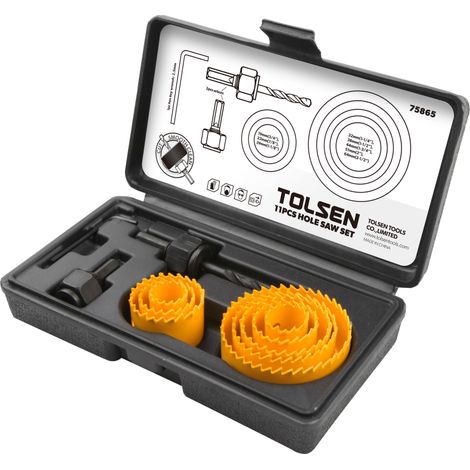 SET 11PZS PUNTAS BIMETALICAS BIMETALICAS DE 19MM A 64MM TOLSEN