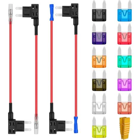 Mini Fuse Holder 12V Car Adapter Add A Circuit Auto Fuses Door with 2A 3A 5A 7.5A 10A 15A 20A 25A 30A 35A 40A Fuse Blade (1/5)