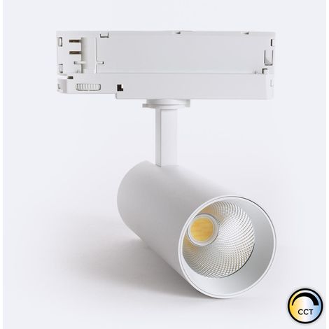 Spot LED sur Rail Triphasé 20W Carlo CCT Sélectionnable Blanc Sélectionnable (2700K - 3500K - 4000K)