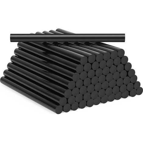 64 Pcs Baton de Colle pour Pistolet 7mm x 100 mm, Bâtons de Colle Chaude 7mm, Baton de Colle Pistolet pour Colle Pistolet à Colle Chaude noir Séchage Rapide pour Bricolage Artisanat