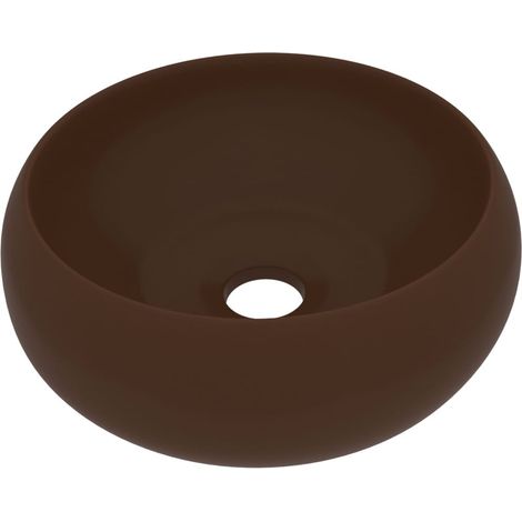 Lavabo rond de luxe Marron foncé mat 40x15 cm Céramique 2 (1/5)