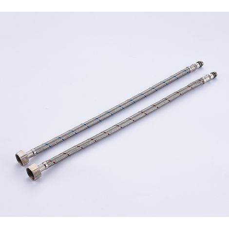 raccords de robinet en acier inoxydable, tuyaux d'alimentation en eau flexibles pour eau chaude et froide (3/8"C/9/16)