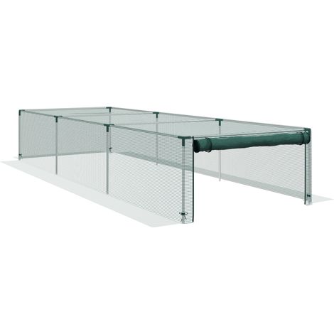 Tunnel protettivo per piante 125 x 373 x 62,5 cm con porta con zip e rete antinsetto (1/5)