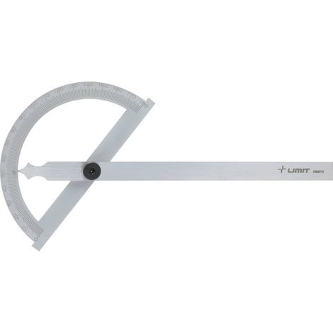Rapporteur d'angle en acier chromé mat disque semi-circulaire ouvert 180° 300 mm MIB GB300 (1/2)