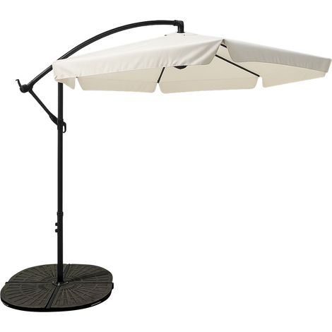 Extralink Black Forest Garden Umbrella with Side Panels, Large 3m Beige Cantilever Sombrilla colgante Hexágono Beige, Negro