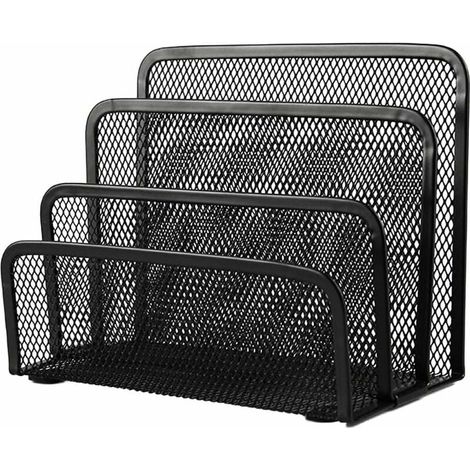 DIY Corbeille à lettres en métal mesh Support de Dossier Porte-magazines en maille métallique Trieur sur Table Porte Document Étagère 3 Couches d'Organisateur de Rangement-LIAIKI (1/5)