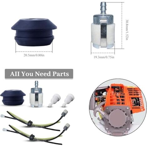 Conduite de Carburant Kit pour Echo SRM, Kit 2 Pcs Tuyaux D'essence avec Filtre, Universel Filtre à Essence kit pour Coupe-Herbe, Débroussailleuse, Tronconneuse Taille-Haie13211546730 (1/5)