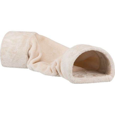 Tunnel morbido in peluche 27x21x80cm beige per conigli e roditori