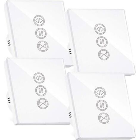 – Interrupteur connecté pour volet roulant – Compatible Alexa et Google Home – Commande tactile rétroéclairée – Programmation via application – Lot de 4