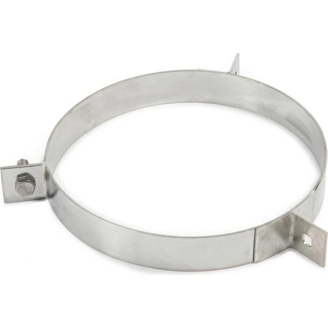 MAKA Fascetta per Cavi Tiranti per Canna Fumaria in Acciaio Inox, Collare di Controventatura a 3 Attacchi a 120° Ø 150 mm (1/5)