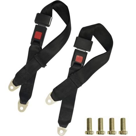 Lot de 2 Harnachements de Sécurité Réglables,Polyester Noir, Vis et Clips Métalliques,Pour Fauteuils Roulants, Karts et Voiturettes de Golf,OUYLAF (1/5)