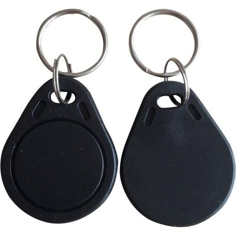 Lot de 10 badges RFID 13,56 MHz – Programmables MCT Android – UID modifiable – Puce CUID – Noir (1/2)