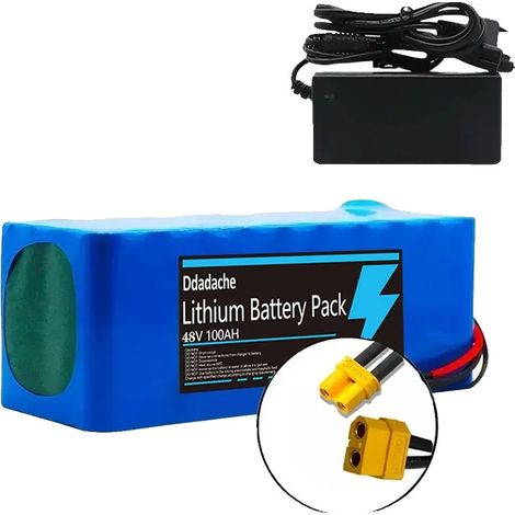 Batería de iones de litio, capacidad de 100 Ah, BMS integrado, cargador XT60-XT30 (1/2)