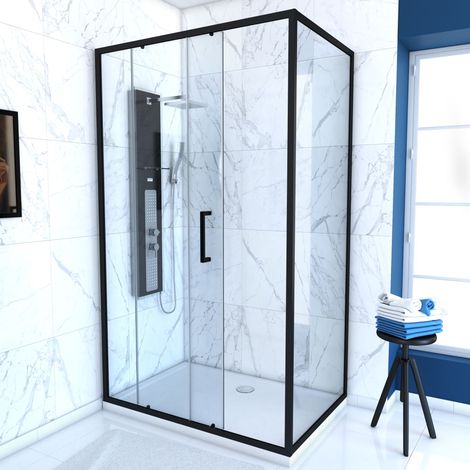 PACK MAMPARA + PLATO DUCHA - 120X80 CORREDERA - CRUSH MOON 120X80 (1/4)